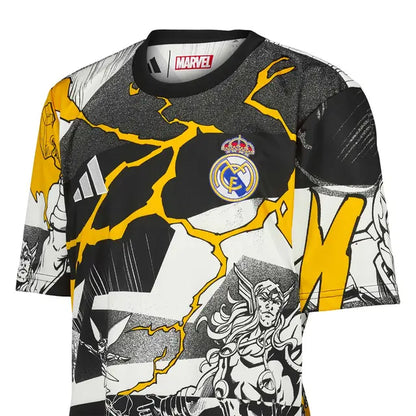 Real Madrid Adidas x Marvel Warm Up Shirt 25/26 White/Black